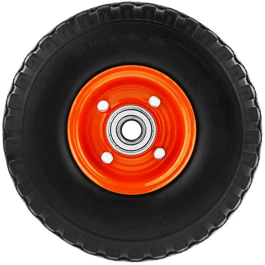 Roue Brouette 6x1.5 Pleine En Caoutchouc - Increvable, Silencieuse, Pour Jardin, Chariot, Max 60kg, Facile à Monter