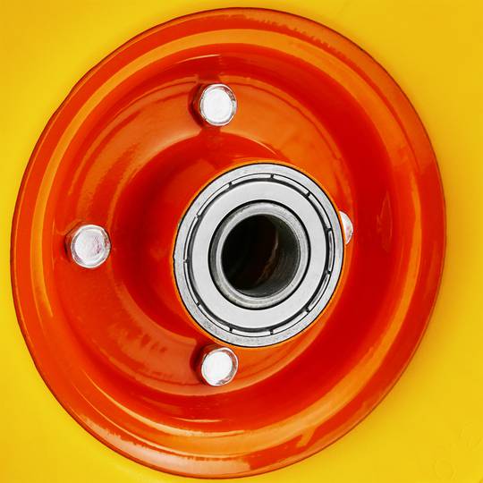 Roda massissa de carretó anti-punxades groga 100 Kg 10x3