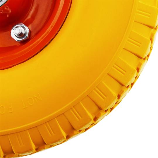 Roda massissa de carretó anti-punxades groga 100 Kg 10x3