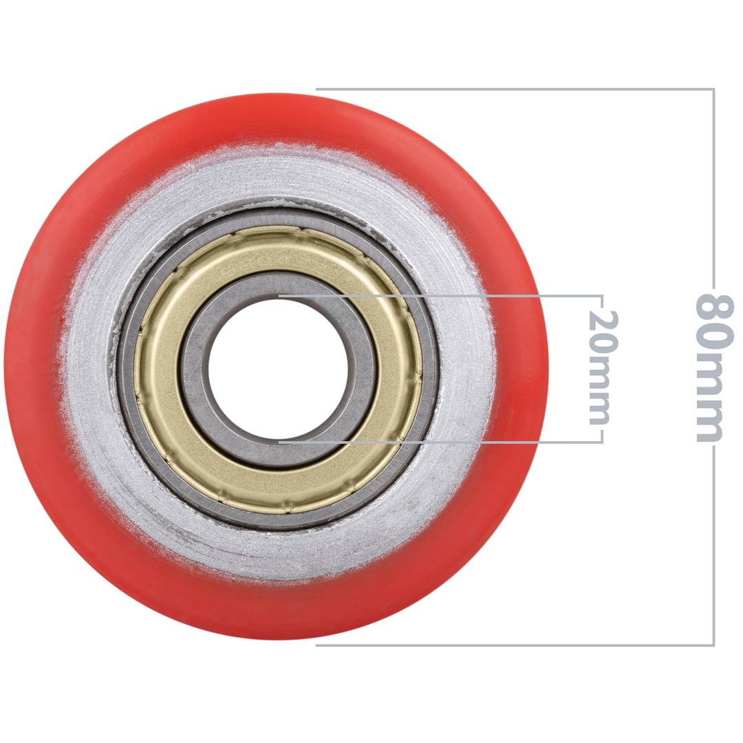 Koło do wózka paletowego 80x80 mm Rolka poliuretanowa 700 kg 4-pack