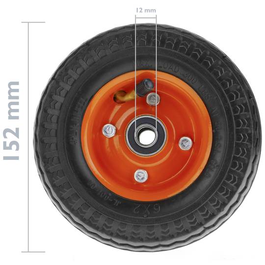 Wheelbarrow Wheel 2 Pack 300 Lbs 6x2 152x50 Mm Replacement Tyre For Transport Platform Cablematic