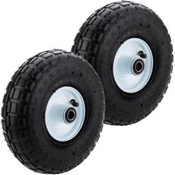 Roue de brouette pneumatique 2-pack 136 Kg 10x3,5" 254x89 mm pour charettes chariots et plates-formes de transport