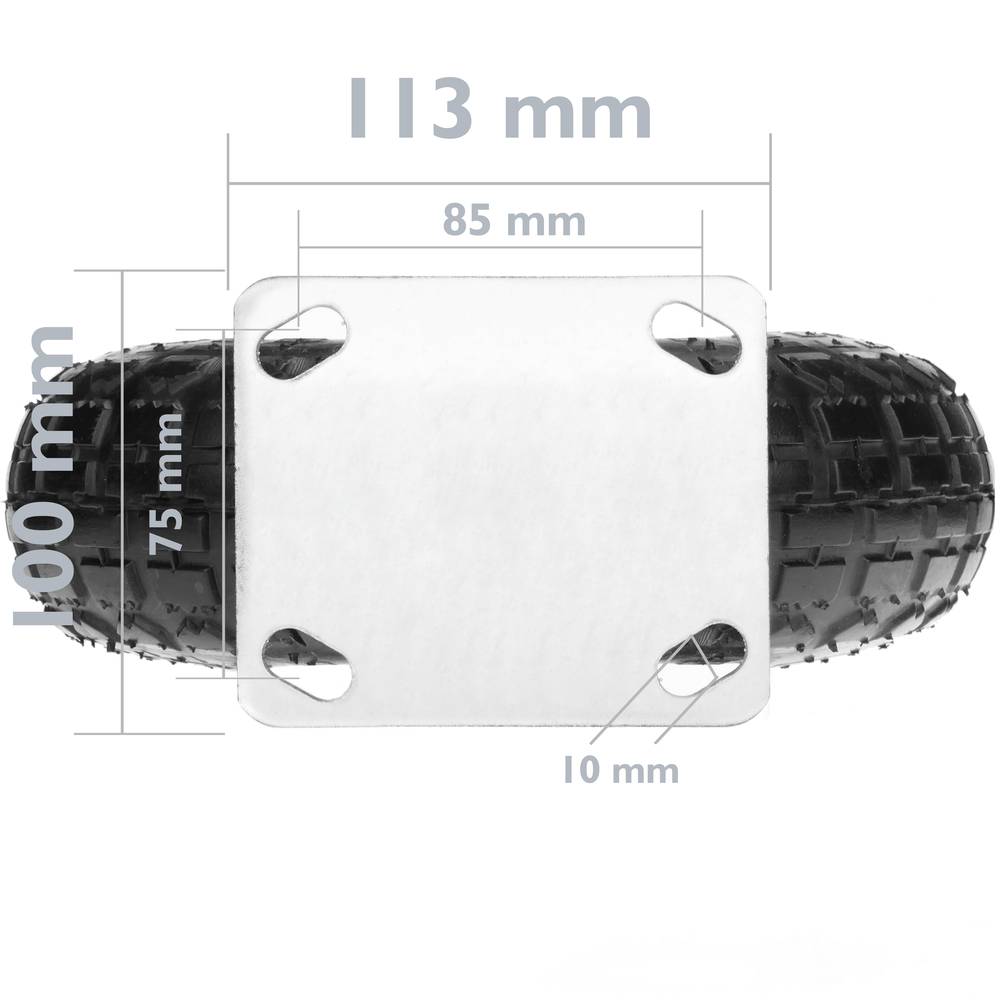 Roue fixe de brouette pneumatique 2-pack 136 Kg 10x3,5