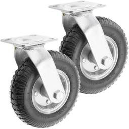 Roda pneumática giratória de carrinho de mão 2-pack 90 Kg 8x2.5" 203x64 mm para plataformas de transporte