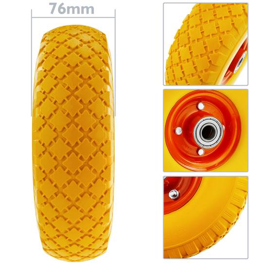 Wheelbarrow solid wheel yellow 2-pack 220 lbs 10x3