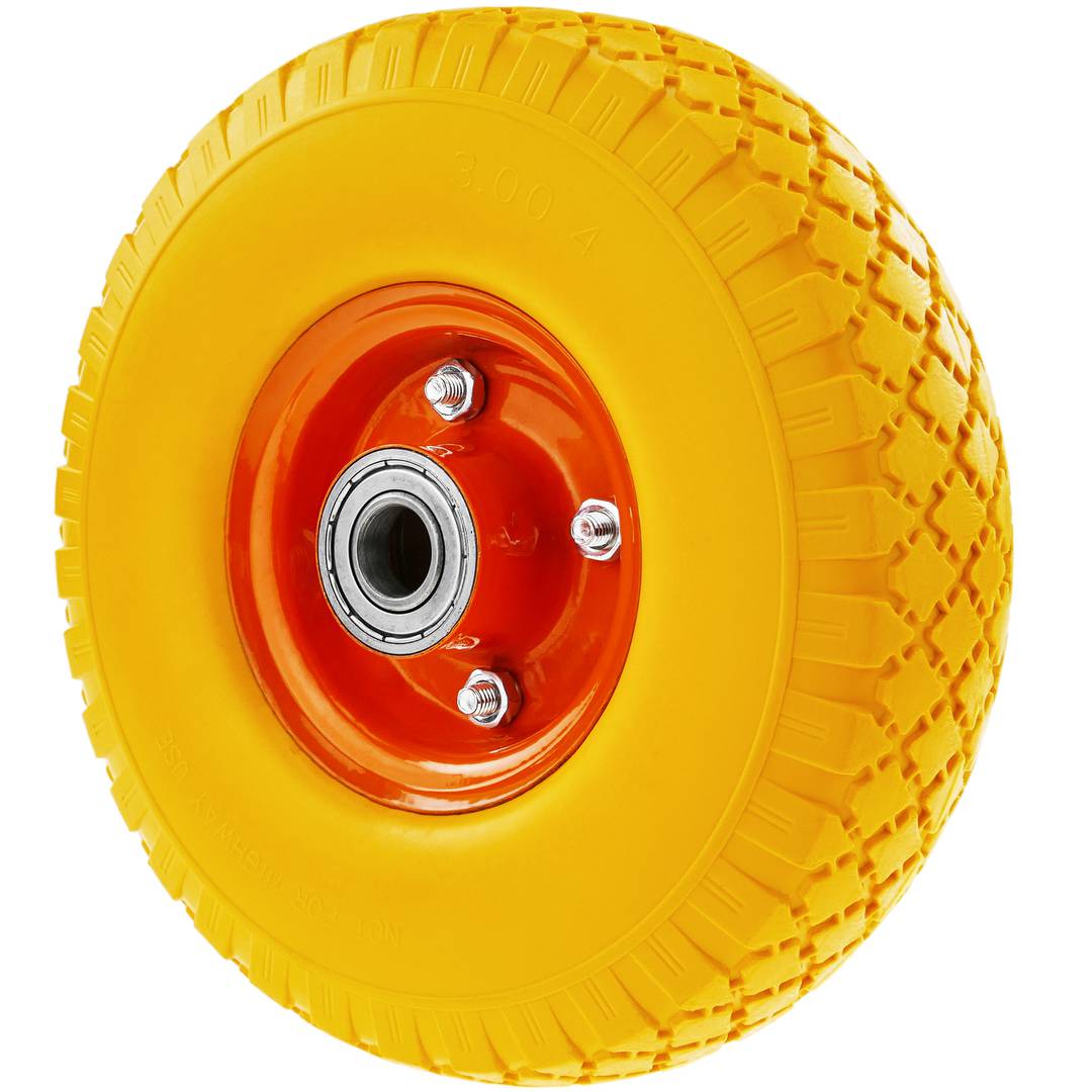 Ruota solida di carriola gialla 2-pack 100 Kg 10x3