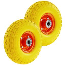 Ruota solida di carriola gialla 2-pack 120 Kg 10x3.5