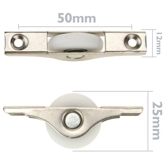 Rueda de nailon 25 mm para puertas y muebles