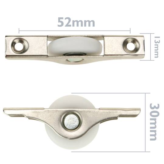 Rotelle in nylon da 30 mm per ante e mobili 30x13x8mm