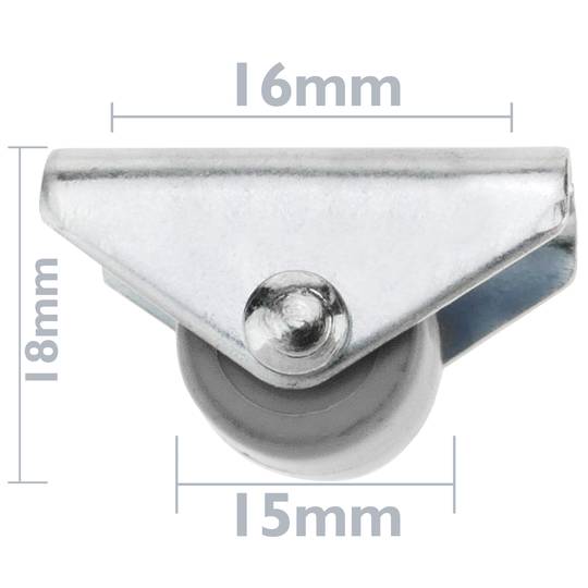 Roda de nylon de 15 mm para portas e móveis 4 pack
