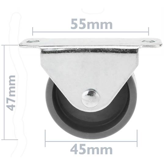 Rotelle in nylon da 45 mm per ante e mobili 4 pack