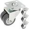 Roulettes pivotantes double. Roue industrielle en PU et PVC gris sans frein 50 mm 4 pack
