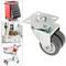 Roulettes pivotantes double. Roue industrielle en PU et PVC gris sans frein 50 mm 4 pack