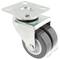 Roulettes pivotantes double. Roue industrielle en PU et PVC gris sans frein 50 mm 4 pack