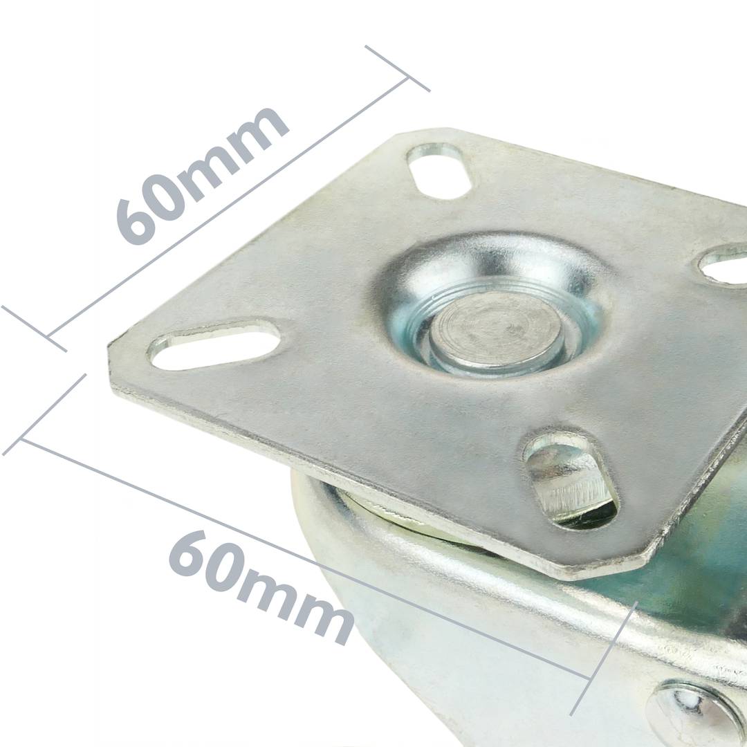 Roulettes pivotantes double. Roue industrielle en PU et PVC gris sans frein 50 mm 4 pack