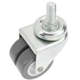 Roda doble pivotant industrial de PU i PVC transparent sense fre 50 mm M12