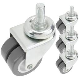 Roda doble pivotant industrial de PU i PVC transparent sense fre 50 mm M12 4 pack
