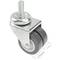 Industrial double wheel swivel castor of PU and PVC gray without brake 50 mm M12 4 pack