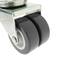 Industrial double wheel swivel castor of PU and PVC gray without brake 50 mm M12 4 pack