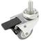Roda doble pivotant industrial de PU i PVC transparent amb fre 50 mm M12