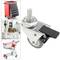 Roda doble pivotant industrial de PU i PVC transparent amb fre 50 mm M12