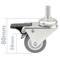 Roda doble pivotant industrial de PU i PVC transparent amb fre 50 mm M12