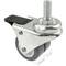 Roda doble pivotant industrial de PU i PVC transparent amb fre 50 mm M12