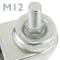 Roda doble pivotant industrial de PU i PVC transparent amb fre 50 mm M12