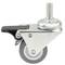 Roda doble pivotant industrial de PU i PVC transparent amb fre 50 mm M12