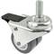 Roda doble pivotant industrial de PU i PVC transparent amb fre 50 mm M12