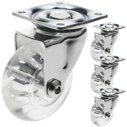 Roda pivotant industrial de poliuretà i PVC transparent sense fre 50 mm 4-pack