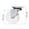 Transparant polyurethaan en transparant PVC zwenkwiel zonder rem 50 mm 4-pack