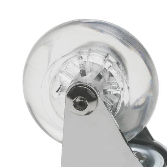 Transparant polyurethaan en transparant PVC zwenkwiel zonder rem 50 mm 4-pack