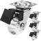 Rueda pivotante industrial de poliuretano y PVC transparente con freno 50 mm 4-pack