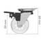 Rueda pivotante industrial de poliuretano y PVC transparente con freno 50 mm 4-pack