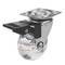 Rueda pivotante industrial de poliuretano y PVC transparente con freno 50 mm 4-pack