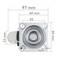 Roda pivotant industrial de poliuretà i PVC transparent sense fre 75 mm 4-pack