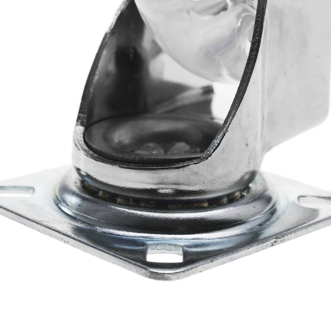 Roda pivotant industrial de poliuretà i PVC transparent sense fre 75 mm 4-pack