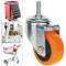 Roda pivotant industrial de poliuretà sense fre 75 mm M12 4-pack