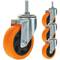 Roulettes pivotantes roue industrielle en polyuréthane sans frein 100 mm M12 4-pack
