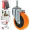 Roulettes pivotantes roue industrielle en polyuréthane sans frein 100 mm M12 4-pack