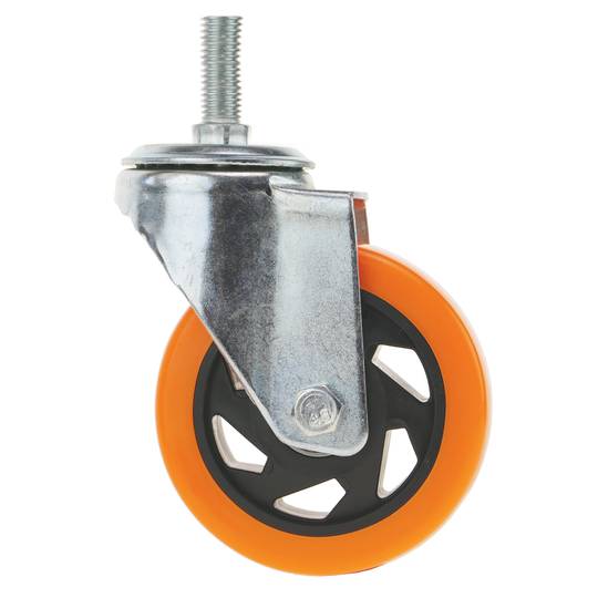Roulettes pivotantes roue industrielle en polyuréthane sans frein 100 mm M12 4-pack