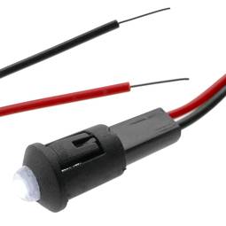 Luz LED piloto de 8mm 12VDC de color blanco