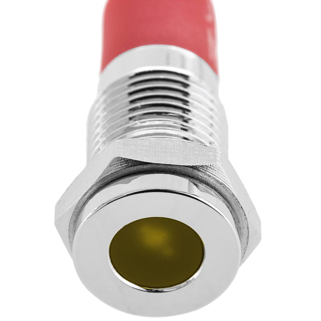 Luz LED Piloto de 8mm 12VDC para montaje en panel de color amarillo