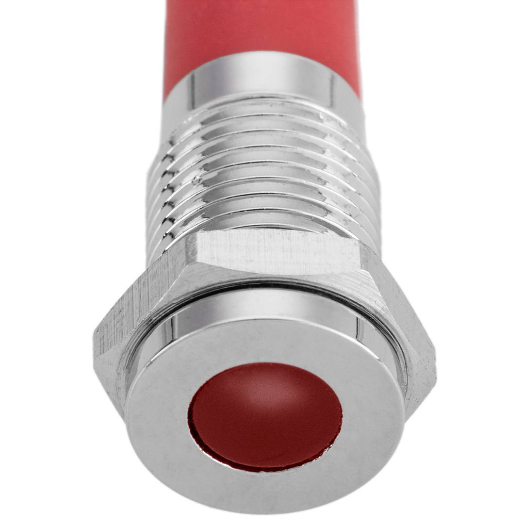 Pilot LED light 8mm 12VDC Panel Mount in red color