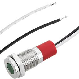 Lampe voyant LED 8mm 12VDC à montage sur panneau vert