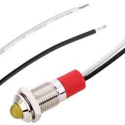 Lampe voyant LED 8mm 220VAC à montage sur panneau jaune