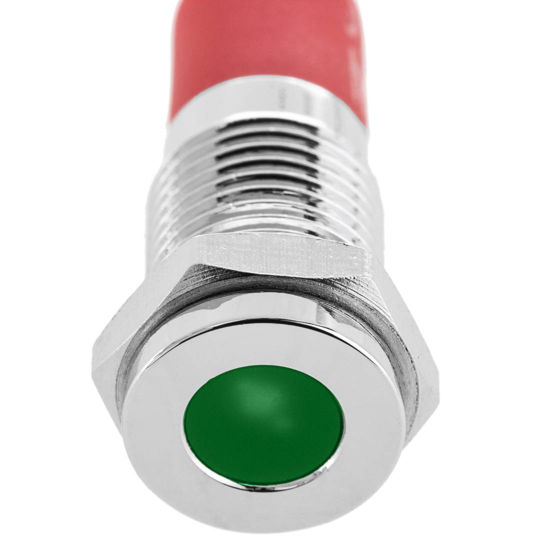 Pilot LED light 8mm 220VAC Panel Mount in green color
