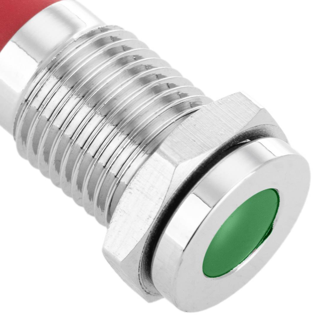 Pilot LED light 8mm 220VAC Panel Mount in green color