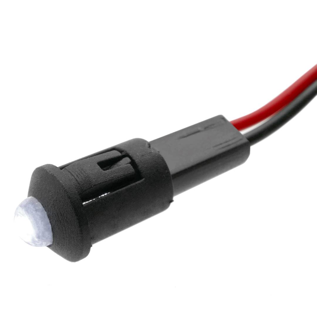 Llum LED pilot de 8 mm 12VDC de color blanc 10-pack